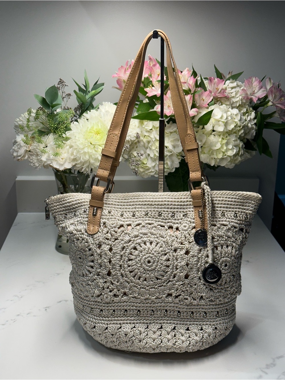 The SAK 30th Anniversary Limited Edition Silverwood Crochet Shopper Bag